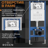 Унитаз подвесной Roxen Berg в комплекте с инсталляцией StounFix Dual Fresh 6 в 1 967261 (кнопка: белая) - Превью изображения №13 — Интернет-Магазин TECNO.BY