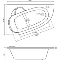 Lauter Valencia 170x110 2102170L (с каркасом, лицевым экраном и сифоном 21Y32002 белый) Image #19