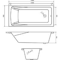 Ванна Lauter Aurora 150x70 21010050 (с каркасом, лицевым и торцевым экранами) - Превью изображения №12 — Интернет-Магазин TECNO.BY