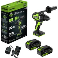 Дрель-шуруповерт Greenworks GD24DD90 3707507CUD (с 2-мя АКБ) - Превью изображения №2 — Интернет-Магазин TECNO.BY