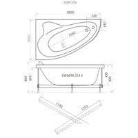 Ванна Triton Николь 160x100 R Стандарт Flat (с гидромассажем) - Превью изображения №3 — Интернет-Магазин TECNO.BY