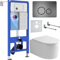 Roxen Royal Matt в комплекте с инсталляцией StounFix Dual Fresh 6 в 1 968283 (кнопка: оружейная сталь)