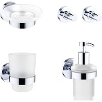 Wellsee Finishing Touch 182511002 (мыльница, стакан для зубных щеток, дозатор для жидкого мыла, крючок 2 шт, хром)