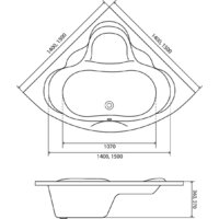 Lauter Riviera 150x150 21050150 (с ножками, лицевым экраном и сифоном 21Y11021 матовый черный) Image #18