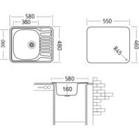 Ukinox Комфорт COM580.480 --GT6K 1R- (с сифоном) Image #2