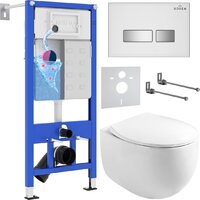 Roxen Egg в комплекте с инсталляцией StounFix Dual Fresh 6 в 1 964245 (кнопка: белое стекло) Image #1