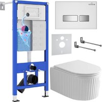 Roxen Royal Matt в комплекте с инсталляцией StounFix Dual Fresh 6 в 1 968291 (кнопка: белый/хром)