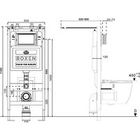 Унитаз подвесной Roxen Berg в комплекте с инсталляцией StounFix Dual Fresh 6 в 1 967259 (кнопка: золотная) - Превью изображения №17 — Интернет-Магазин TECNO.BY