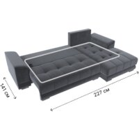 Лига диванов НордСтар правый 121110 (велюр серый/подушки велюр серый) Image #9