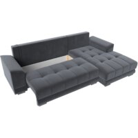 Лига диванов НордСтар правый 121110 (велюр серый/подушки велюр серый) Image #7