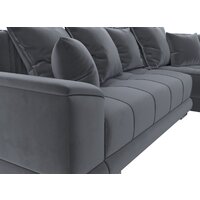 Лига диванов НордСтар правый 121110 (велюр серый/подушки велюр серый) Image #3