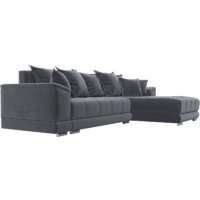 Лига диванов НордСтар правый 121110 (велюр серый/подушки велюр серый) Image #4