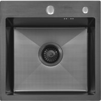 Кухонная мойка ARFEKA ECO AR 450*450 BLACK PVD NANO DECOR MILLET GRAINS (настольная) - Превью изображения №2 — Интернет-Магазин TECNO.BY