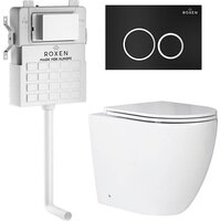 Roxen Antares в комплекте с инсталляцией Attach 5 в 1 966880 (кнопка: черный матовый с хромированной окантовкой клавиш)