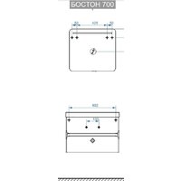Belux Тумба под умывальник Бостон НП 70-02 (31, бетон чикаго/светло-серый) Image #3