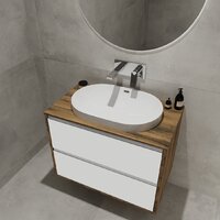 ЗОВ Тумба под умывальник Парма 80 P80LA0MWMC1A-LDSPA (аттик/аттик/белый матовый/алюминий) Image #5