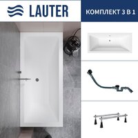 Lauter Oasis 170 21203070 (с ножками и сифоном 21Y32001 матовый черный)