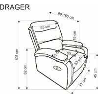 Реклайнер Halmar Drager (черный) - Превью изображения №2 — Интернет-Магазин TECNO.BY