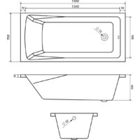 Ванна Lauter Aurora 150x70 21010050 (с каркасом) - Превью изображения №9 — Интернет-Магазин TECNO.BY