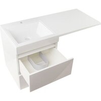  Symbolite Тумба с умывальником Даллас 110 Люкс Plus + Estetus Даллас 110x48 (подвесная, левый, белый) - Превью изображения №5 — Интернет-Магазин TECNO.BY