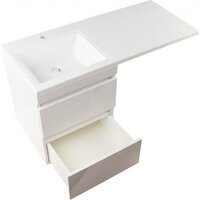  Symbolite Тумба с умывальником Даллас 110 Люкс Plus + Estetus Даллас 110x48 (подвесная, левый, белый) - Превью изображения №6 — Интернет-Магазин TECNO.BY