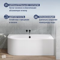 Ванна Lauter Bliss 150 P 21201052P (с каркасом и сифоном 21Y32002 белый) - Превью изображения №6 — Интернет-Магазин TECNO.BY