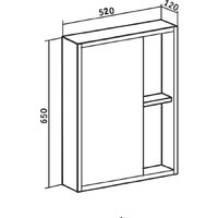 Runo Шкаф с зеркалом для ванной Эко 52 (серый бетон) Image #5