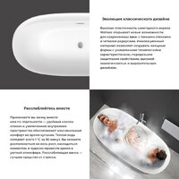 Wellsee Pro Line 170x80 28750103R (отдельностоящая ванна белый глянец, экран, ножки, сифон-автомат матовый черный) Image #5
