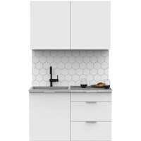 Интермебель Микс Топ-1 1.2м (белый премиум/мрамор лацио белый)