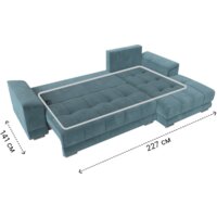 Лига диванов НордСтар правый 121106 (велюр бирюзовый/подушки велюр бирюзовый) Image #9