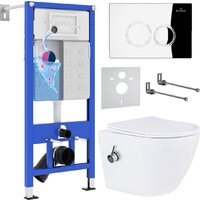 Roxen Antares Bidet в комплекте с инсталляцией StounFix Dual Fresh 6 в 1 926249 (кнопка: хром глянец)