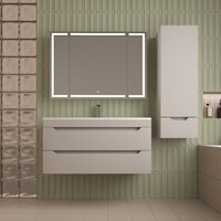 Symbolite Тумба под умывальник Остин 100 Plus 2 ящика (подвесная, крем)
