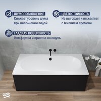 Ванна Lauter Ava 150 21208050 (с ножками, черным подголовником и черным лиц. экраном ) - Превью изображения №4 — Интернет-Магазин TECNO.BY