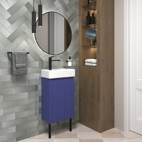 Wellsee Тумба под умывальник 3 в 1 WC Area 221804006 (тумба/матовый синий, раковина/глянцевый белый, ножки/матовый черный) Image #7