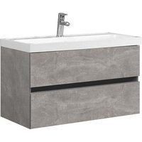Belux Тумба под умывальник Бостон НП 90-02 (31, бетон чикаго/светло-серый)