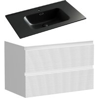 Sancos Тумба с умывальником Folk FL80W + CN7005MB