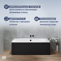 Lauter Ava 150 21208050 (с ножками, лицевым экраном черного цвета и сифоном 21Y31001 матовый черный) Image #6