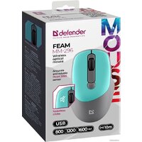 Мышь Defender Feam MM-296 (серый/мятный) - Превью изображения №6 — Интернет-Магазин TECNO.BY
