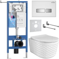 Roxen Vine Tornado в комплекте с инсталляцией StounFix Dual Fresh 6 в 1 979024 (кнопка: белый глянцевый)