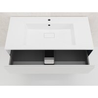 Symbolite Тумба под умывальник Лима 100 Line Plus 2 ящика + Line 100x48 (подвесная, белый матовый/жасмин) Image #5