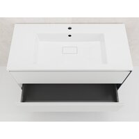 Symbolite Тумба под умывальник Лима 100 Line Plus 2 ящика + Line 100x48 (подвесная, белый матовый/жасмин) Image #6