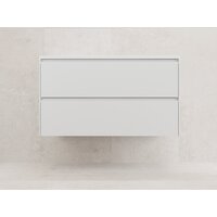 Symbolite Тумба под умывальник Лима 100 Line Plus 2 ящика + Line 100x48 (подвесная, белый матовый/жасмин) Image #3