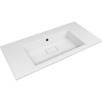 Symbolite Тумба под умывальник Лима 100 Line Plus 2 ящика + Line 100x48 (подвесная, белый матовый/жасмин) Image #2