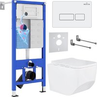 Roxen Boro в комплекте с инсталляцией StounFix Dual Fresh 6 в 1 577353 (кнопка: белый глянец)