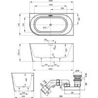 Ванна Wellsee Excellence Pro 150x73 28761001R (пристенная ванна (правая) белый глянец, экран, ножки, сифон-автомат хром) - Превью изображения №10 — Интернет-Магазин TECNO.BY