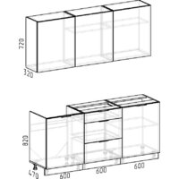 Интермебель Микс Топ-4 1.8м без столешницы (графит серый) Image #5