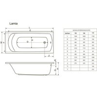 Ванна Excellent Lamia 170x75 (с ножками) - Превью изображения №6 — Интернет-Магазин TECNO.BY