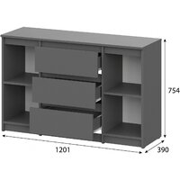 Mio Tesoro Денвер 3 ящика (графит серый) Image #3