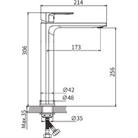 Умывальник Lauter 21540 + Reef 21CK8678BS с сифоном 21635B (черный матовый) - Превью изображения №6 — Интернет-Магазин TECNO.BY