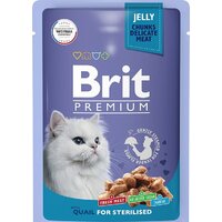 Brit Premium для взрослых стерилизованных перепелка в желе 85 г